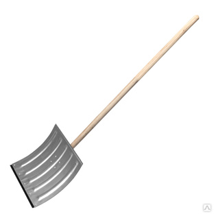 Лопата для уборки снега стальная оцинкованная, 420х370х1370 мм, деревянный черенок, Россия Сибртех #1