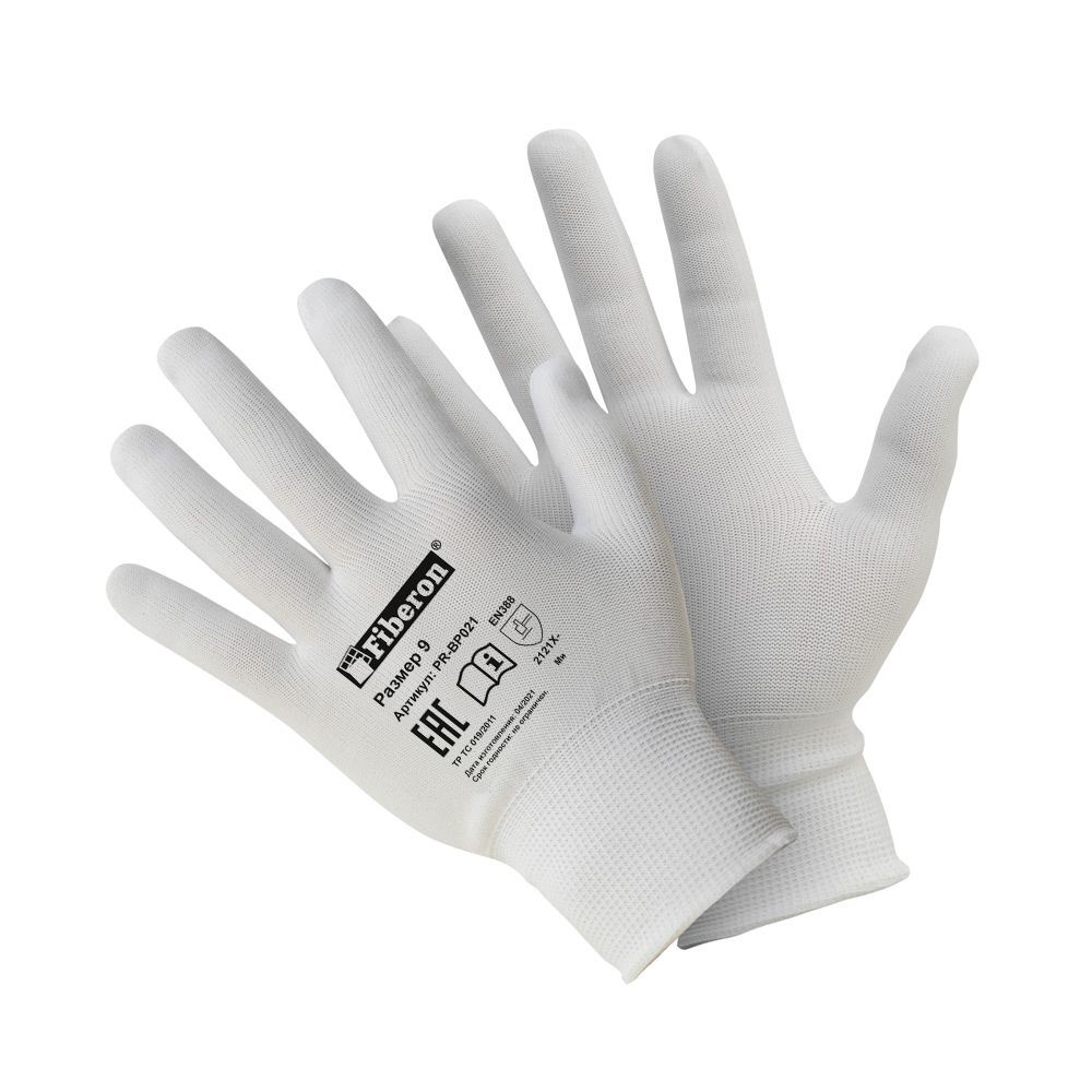 Перчатки полиэстер Для сборочных работ белые L (9) в и/у «Fiberon» PR-BP021 1/12/300/- ГПЮ