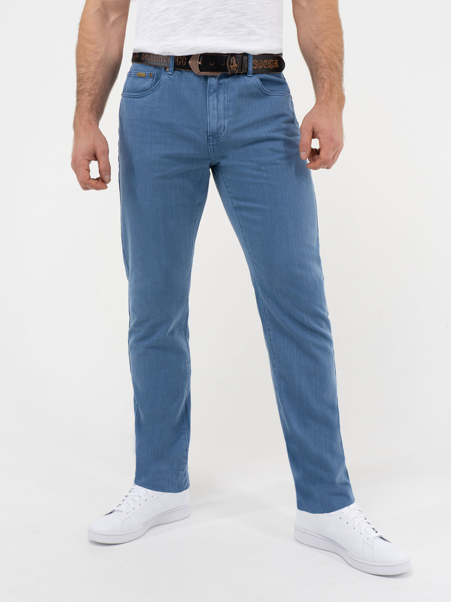 Плотные джинсы цвета синего денима из 100%-ного премиального хлопка
