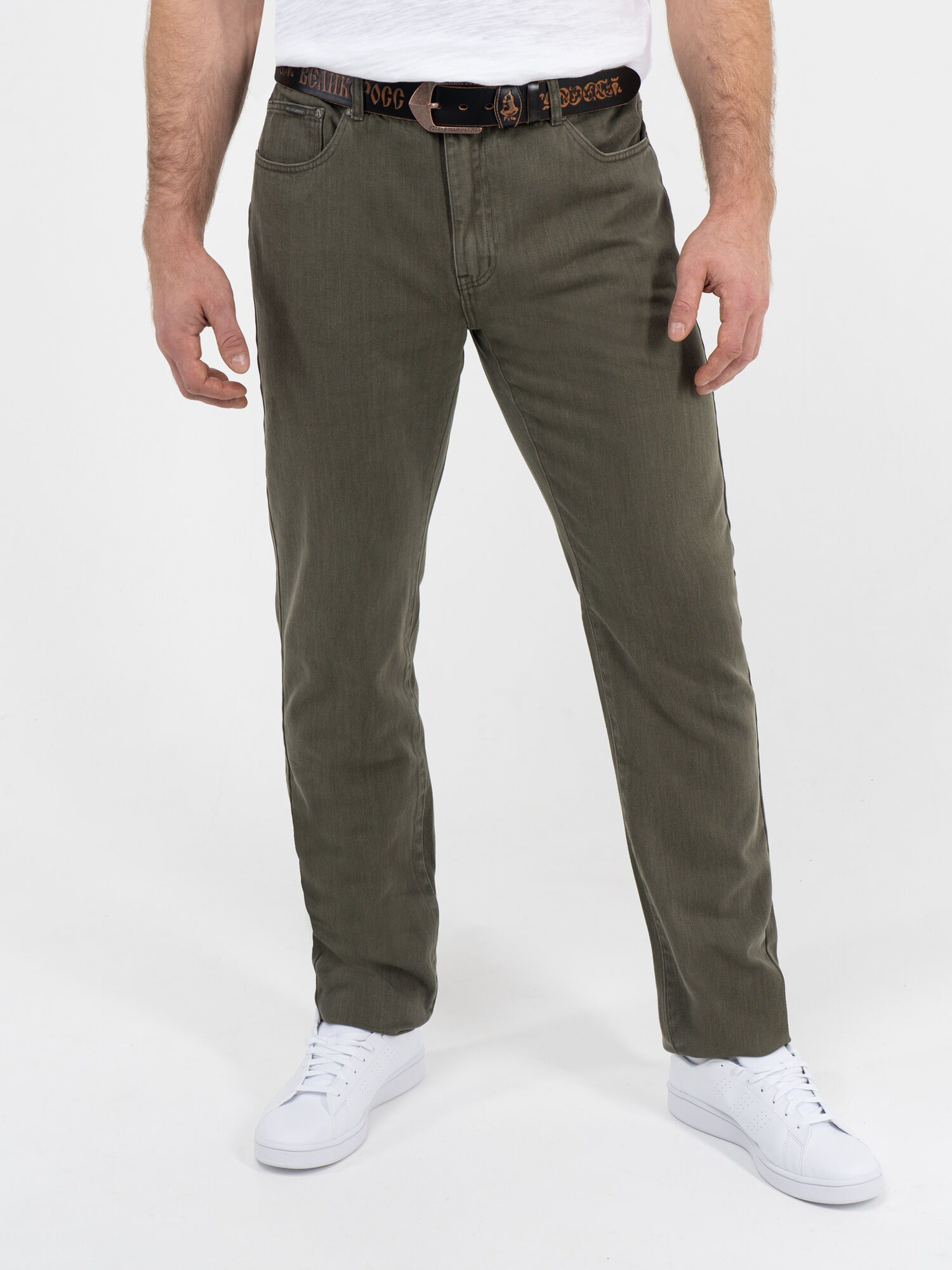 Плотные джинсы стального серого цвета из 100%-ного премиального хлопка