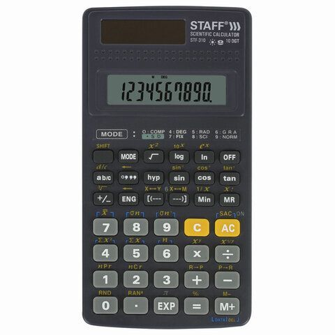 Калькулятор инженерный 12 разрядов 139 функций STF-310 142*78мм «STAFF» 250279 1/20/80/- С (м.п.1шт)