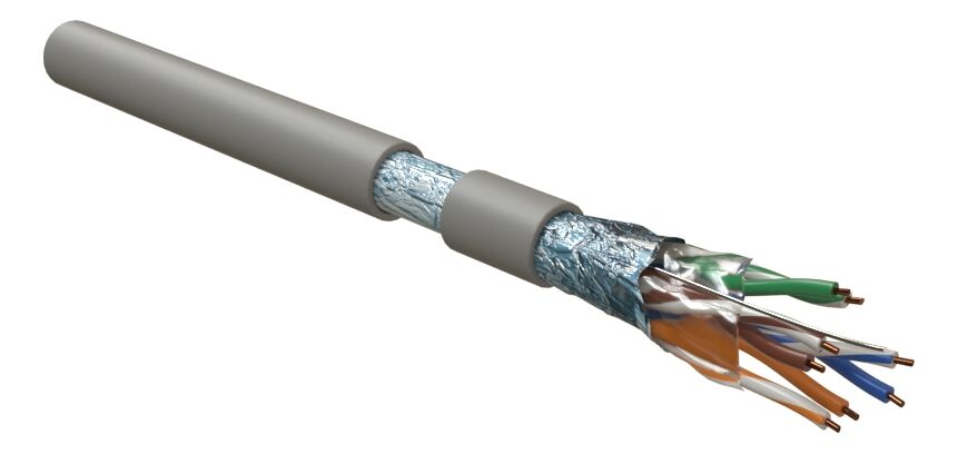 Кабель Hyperline Витая пара 305м. Hyperline Тип кабеля FTP Одножильный 24AWG кол-во пар 4 Присутствие троса Экранировани