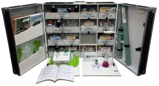 Учебные комплекты Крисмас+ ШХЭЛ школьная портативная химико-экологическая лаборатория,комплектация (1+1), 20 показателей