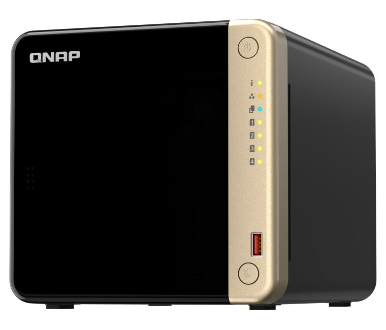 Сетевое хранилище QNAP QNAP TS-464-8G настольный 4шт. 3.5"/2.5",M.2 SATA III, NVMe 88TB RAID 0,RAID 1,RAID 5,RAID 6,Sing