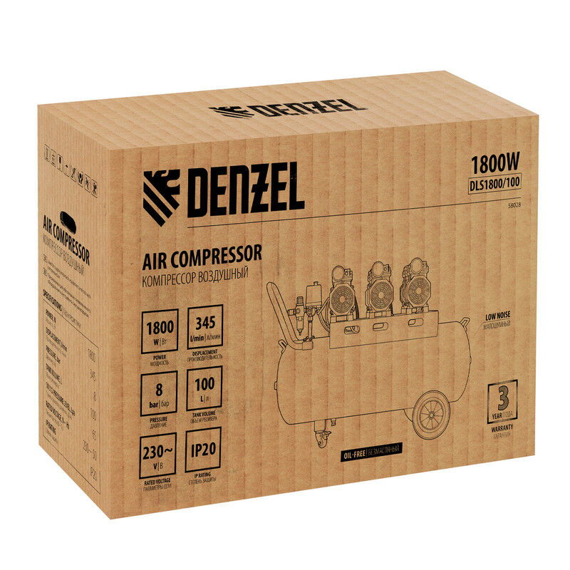 Безмасляный компрессор Denzel DLS 1800/100 22