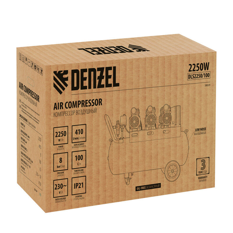 Безмасляный компрессор Denzel DLS 2550/100 19