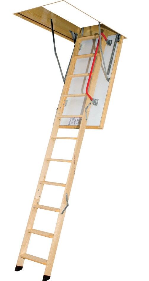 Лестница чердачная деревянная Fakro LTK 3-секционная для потолочного проема 60х130 см, высота потолка 280 см