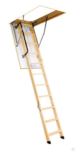 Лестница чердачная деревянная Fakro LWK 3-секционная для потолочного проема 60х120 см, высота потолка 280 см #1
