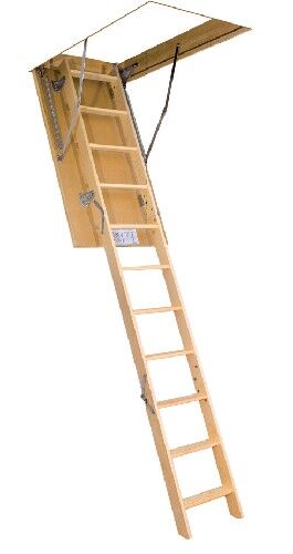 Лестница чердачная деревянная Fakro LWS 4-секционная для потолочного проема 60х100 см, высота потолка 280 см