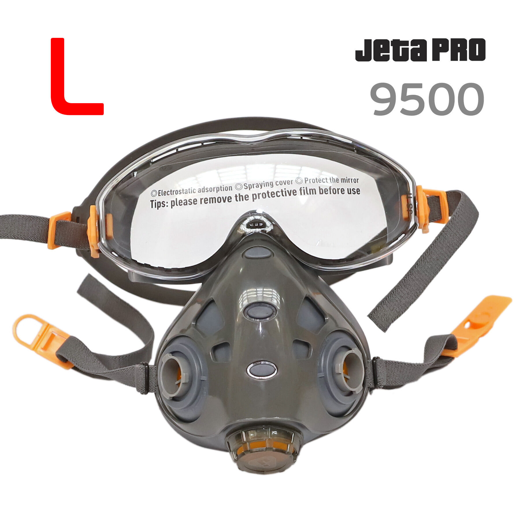 Полумаска Jeta Safety 9500-L с очками Air Optics (размер L) с байонетами, без патронов