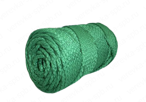 Шнур полиэфирный 5 мм, 200 м, с сердечником, для вязания, зеленый