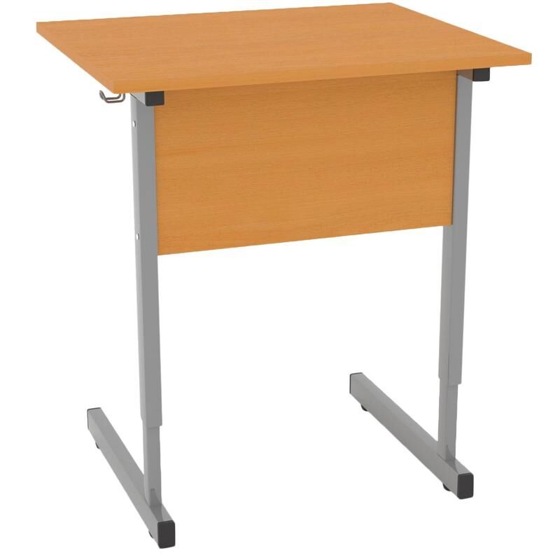 Стол ученический одноместный Школьник (бук/серый, рост 3-6, комплект из 2 штук) NoName