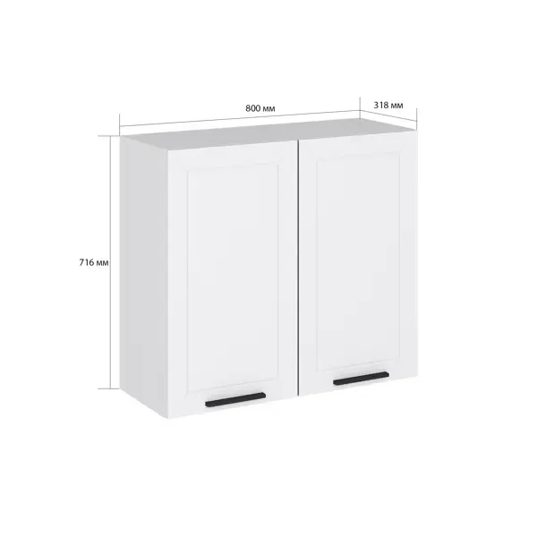 Навесной шкаф Сурская мебель Глетчер Айленд 80x71.6x31.8 см МДФ цвет белый