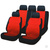 NG Авточехлы универсальные комфорт плюс 9 пр., MESH, PVC, 3 замка, Airbag, черный/красный #1