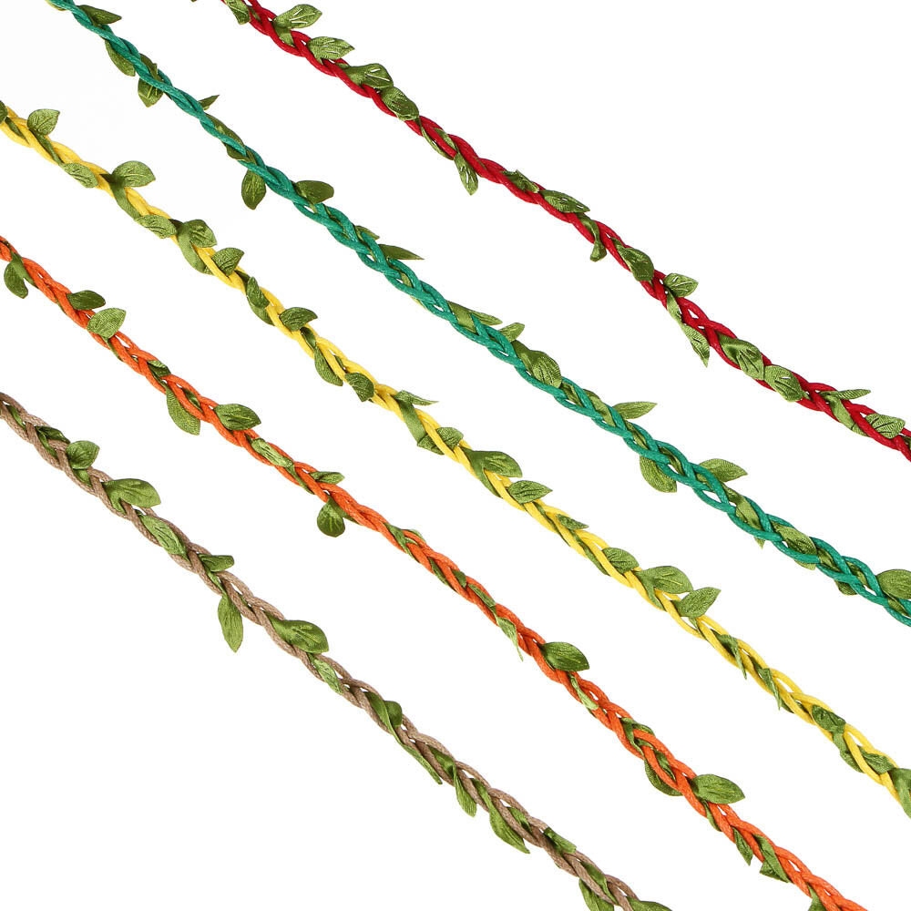 INBLOOM Веревка декоративная с листочками 10м, ПВХ, нейлон 1