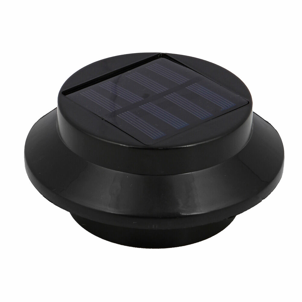 INBLOOM Фонарь на солнечной батарее черный, d11.5x5.5 см, 3 LED лампы, свечение белым, 1x1.2V NI-MH АА 600 mAh, металл
