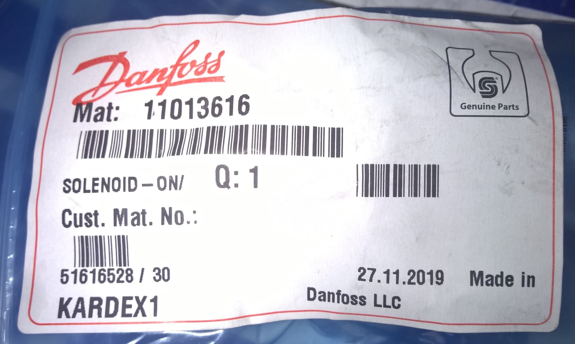 Соленоид 11013616 SOLENOID-ON/OFF-THREAD H1B 24V DT04-2P Danfoss Зауэр ...