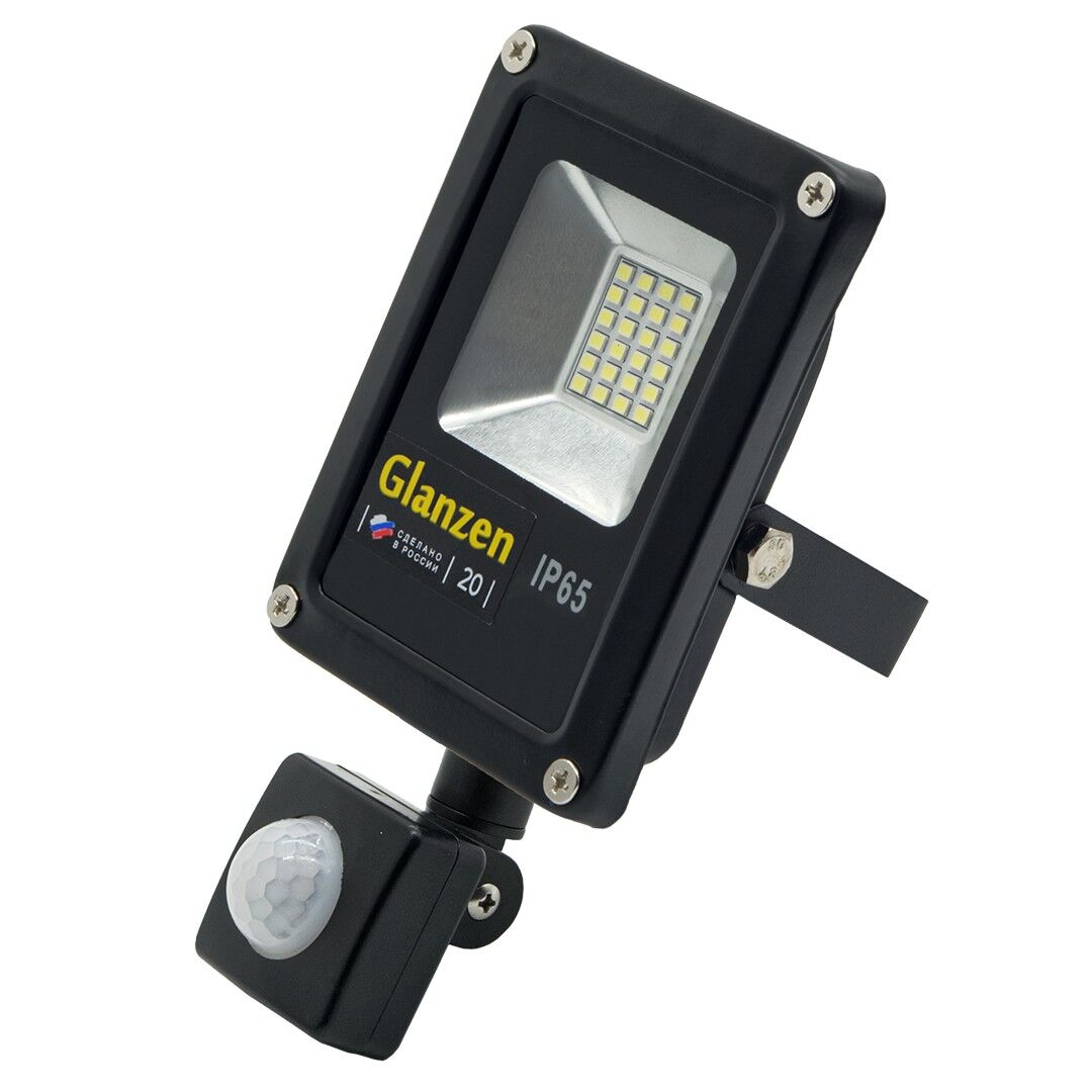 Светодиодный прожектор c датчиком движения GLANZEN FAD-0011-20 rucelf