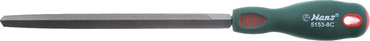 Треугольный напильник с резиновой ручкой 200 мм, 5153-8G, HANS hans