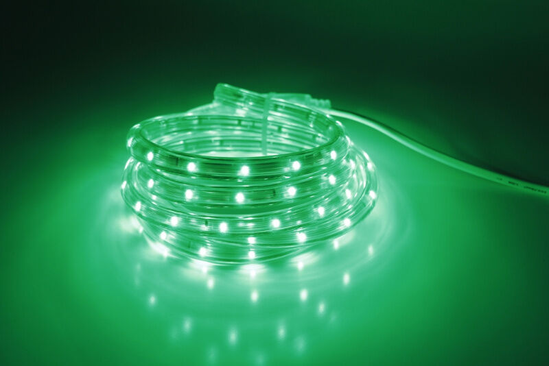 LED-CDL-FCB-3528-13MM-36L-240V-G зеленый,13мм, 2М, 2.77CM, 100M, 2.1W FLESI-NEON
