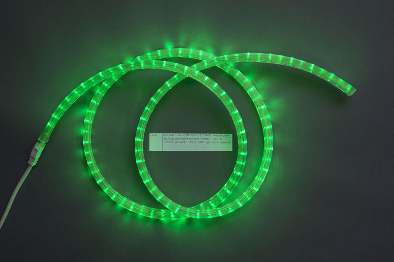 LED-CUFL-3W-100M-220V-1.67CM-G, зеленый, чейзинг, 100м, 220V, D11*20cm, интервал 1,67см, 2М FLESI-NEON