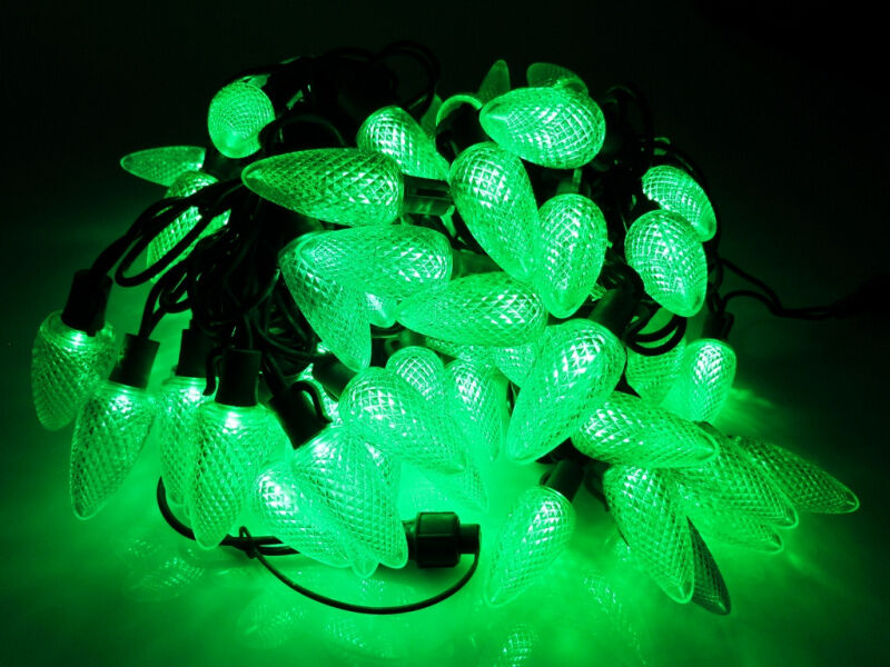 LED-PL-C9-8-G-220V-18-G, 20м, 96 LED, зелёный FLESI-NEON
