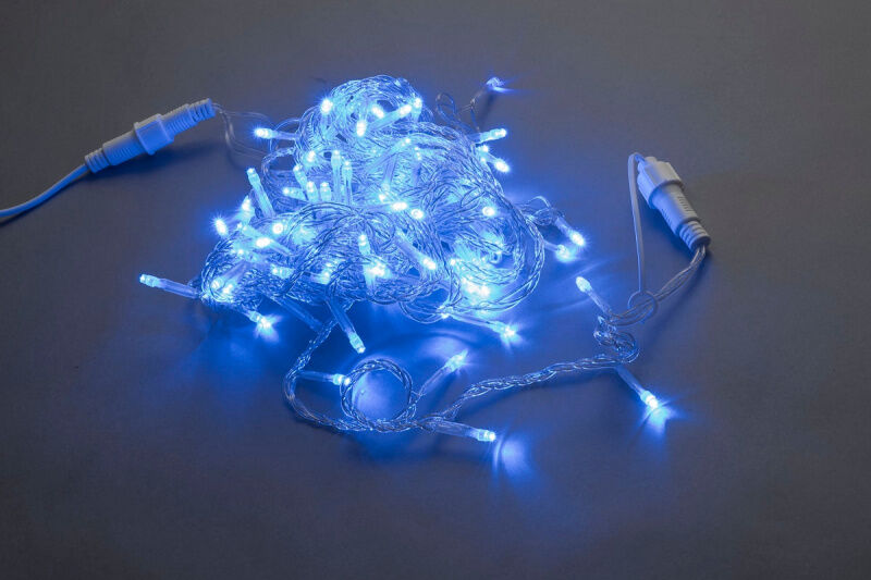 LED-PLS-100-10M-24V-B/C-W/O, синий/прозрачный провод, соединяемая (без силового шнура) 24Вольта FLESI-NEON