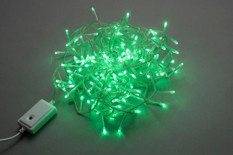 LED-BW-200-10M-240V-G, зеленая на прозрачном пров FLESI-NEON