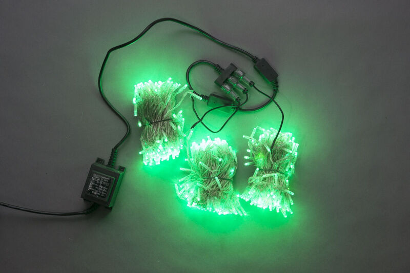 F Зелёный LED-BS-200*3-20M*3-24V-G прозрачный пр. (Flash через каждые 7 светодиодов) FLESI-NEON