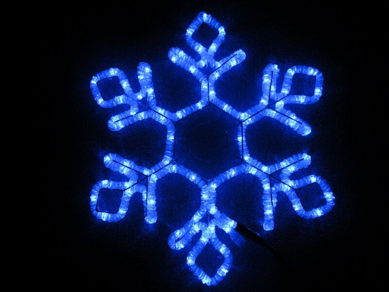 LED-XM(FR)-2D-CK012-B-24'' Снежинка синяя 60.5х52см FLESI-NEON
