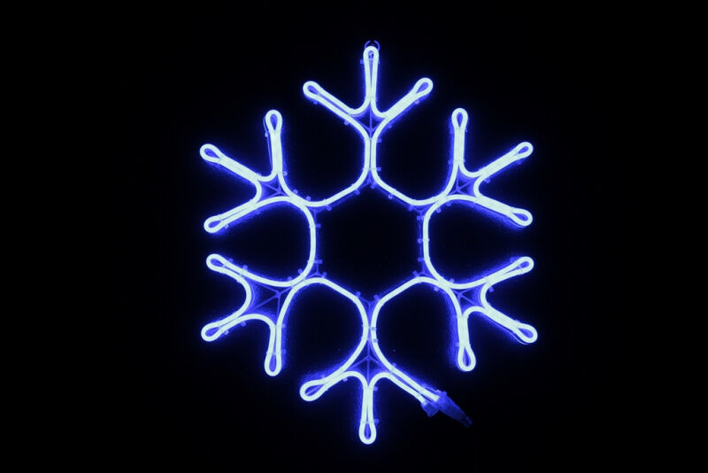 LED-XM(SN)-2D-CK015-240V-B Снежинка из леднеон-флекса 61*50 см, синяя FLESI-NEON