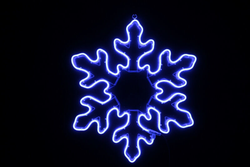 LED-XM(SN)-2D-CK004-240V-B-30 Снежинка из леднеон-флекса 70*70 см, синяя FLESI-NEON