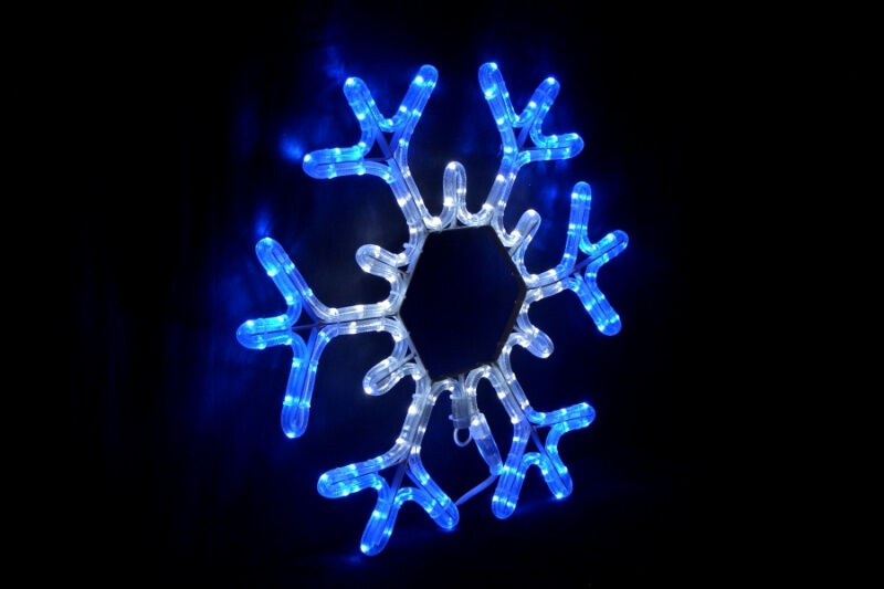 LED-Снежинка 43*43 см, BL-L-04, бел.-син FLESI-NEON