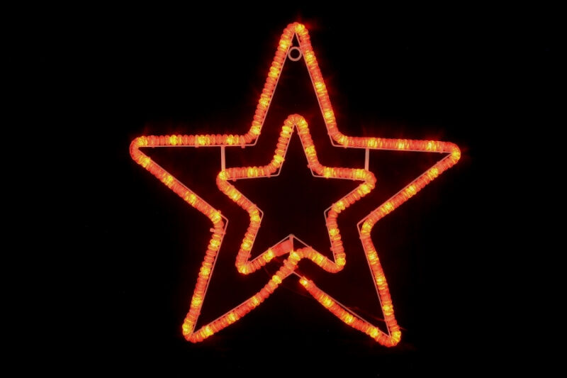 LED-XM(FR)-2DCK020-R-F(R) Мотив Звезда, красная 55х54см. С красными Flash LEDS FLESI-NEON