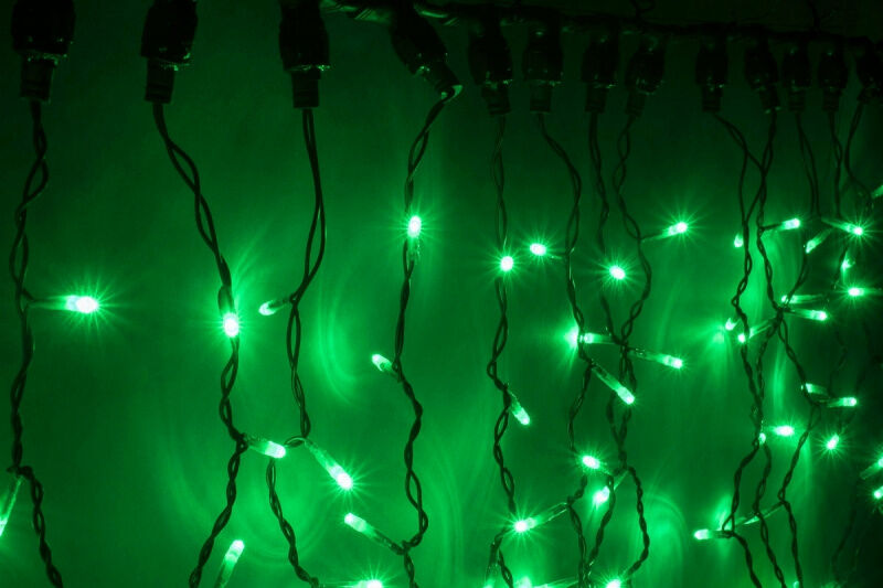 LED-XP-5725-6M-230V-S (зеленые LED/черный пр) FLESI-NEON