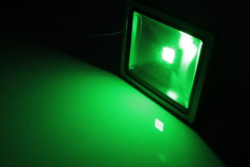 G-DТ130-28-G new LED прожектор зеленый,1LED-30W,220V FLESI-NEON