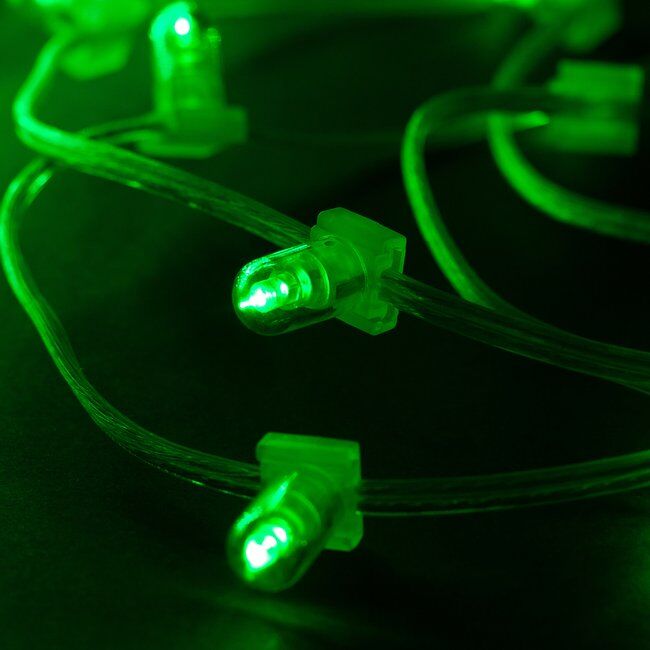 Светодиодная гирлянда (клип-лайт) с защитными колпачками, 100 метров, 12V - Зелёный neo-neon