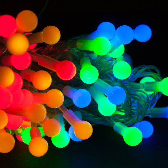 Светодиодная гирлянда Шарики (10 метров) - Тёпло-белая neo-neon
