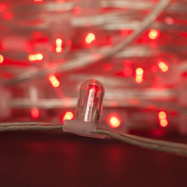 Светодиодный клип-лайт с защитными колпачками, с трансформатором 100 метров, 12V - Красный neo-neon