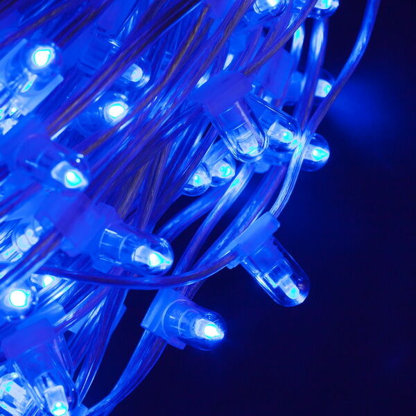 Светодиодная гирлянда клип-лайт с защитными колпачками, с трансформатором 100 метров, 12V - Синий neo-neon