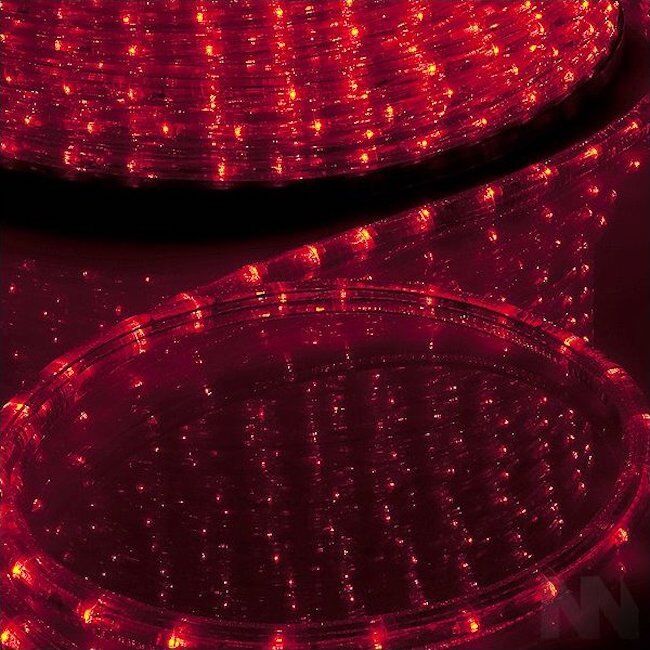 Светодиодная гирлянда дюралайт 2-жильный, фиксинг, 13 мм - Красный neo-neon