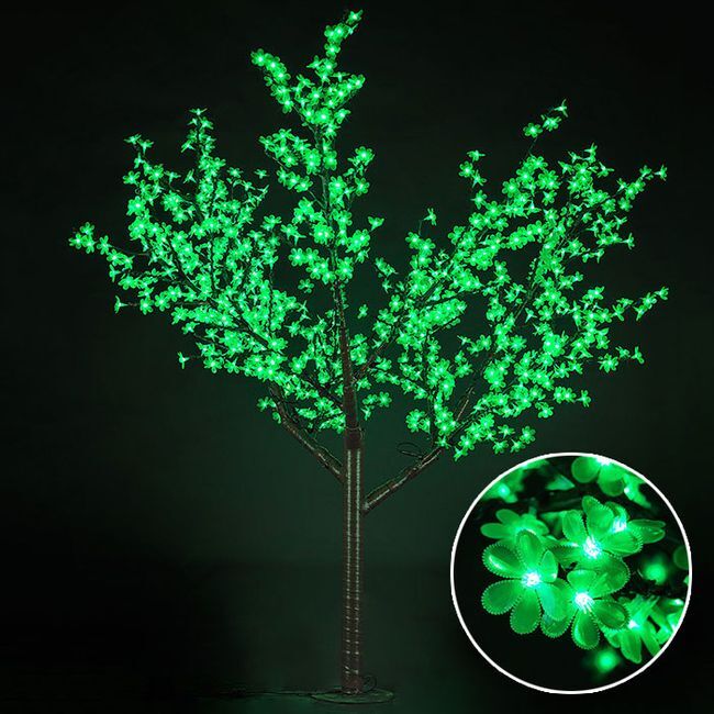 Светодиодное дерево Сакура высота 1,5 метра, цвет зелёный neo-neon