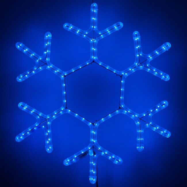 Светодиодный мотив Фигура Снежинка 85 x 97 см - Синий neo-neon