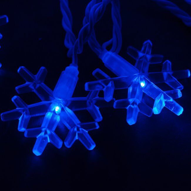 Гирлянда на светодиодах Снежинки - Синяя neo-neon