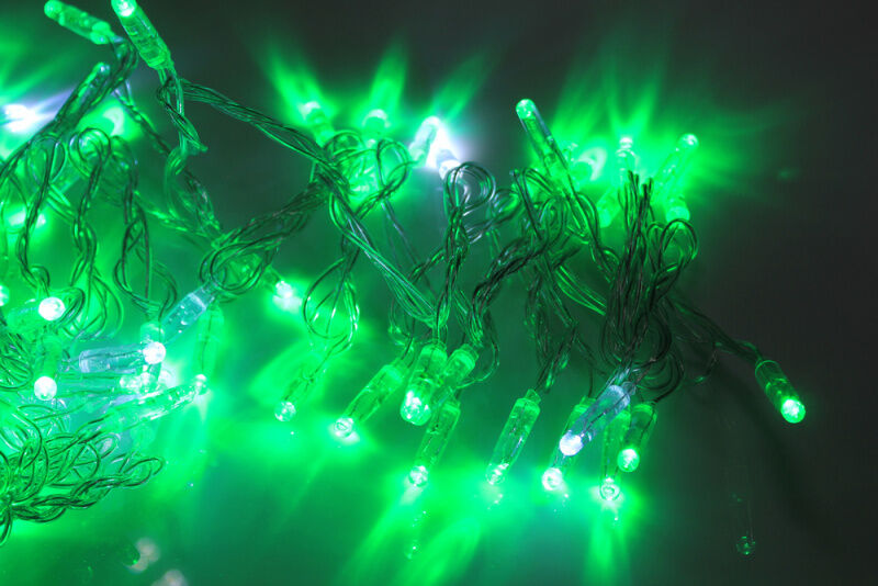 LED-PLS-100-10M-240V-G/C-F(W)-W/O,Зеленый/белый флэш на прозр. пр., соед.(без шнура) С КОЛПАЧКОМ FLESI-NEON