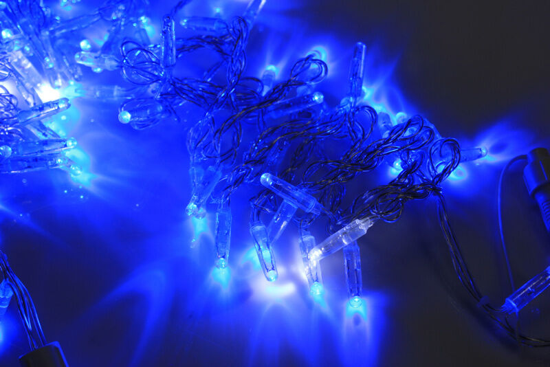 LED-PLS-100-10M-240V-B/C-F(W)-W/O,Синий/белый флэш на прозр. пр., соед.(без шнура) С КОЛПАЧКОМ FLESI-NEON