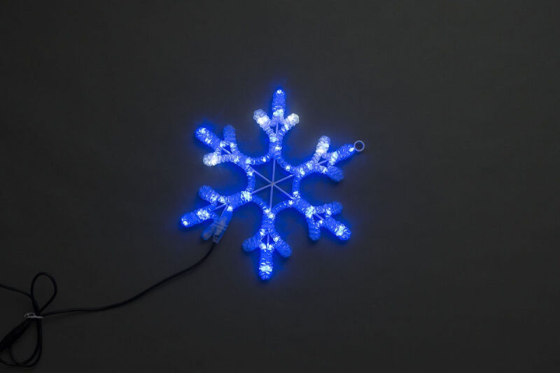 LED-XM(FR)-2D-CK005-18"-B-F(W) Мотив Снежинка синий FLESI-NEON