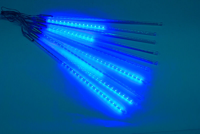 2021 Сосульки Трубки D12mm, 10шт 0,5М Синяя LED-PLM-SNOW-540SMD-0.5*4.5M-10-12V-B не соединяемая FLESI-NEON