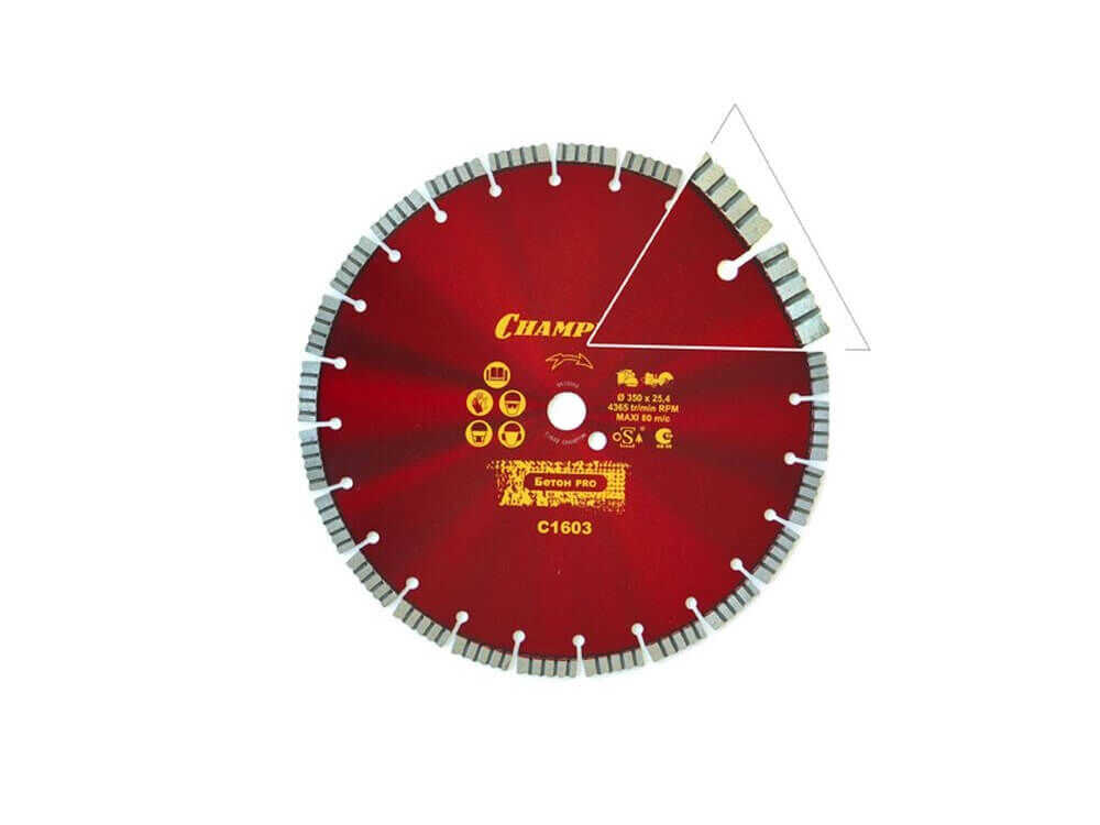 Алмазный диск PRO CONCRETE CRUNCH 350-25,4 CHAMPION C1603ch champion