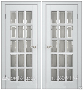 Дверь Английская решётка белая эмаль ДО. Массив сосны. #1